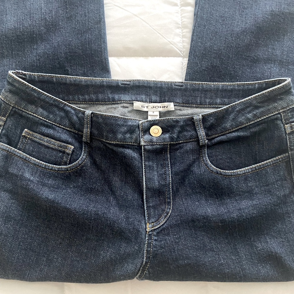 St. John Embellished Pocket Denim Jeans Sz 8
